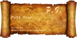 Pott Izor névjegykártya